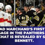 Brad Marchand's first text message in the Panthers group chat is revealed by Sam Bennett