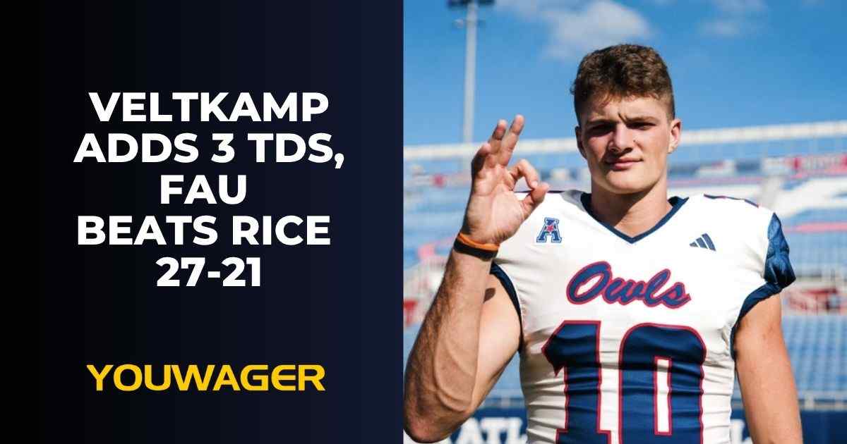 Veltkamp adds 3 TDS, FAU beats Rice 27-21