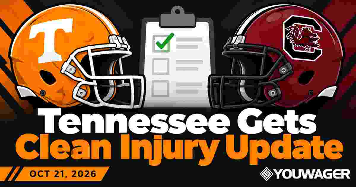 Tennessee Adds No New Injury Listings as South Carolina Gets Defensive Boost