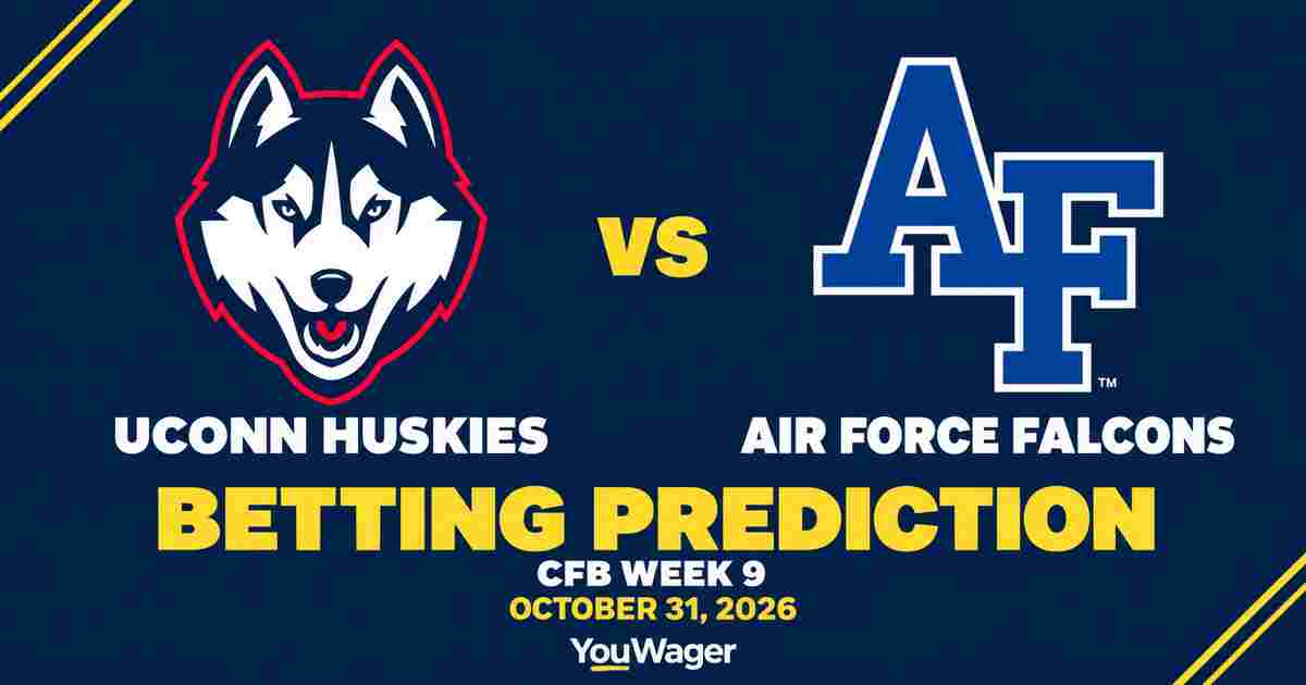 UConn Huskies vs Air Force Falcons Betting Prediction, CFB Week 9 Predictions, October 31, 2026: Who wins?