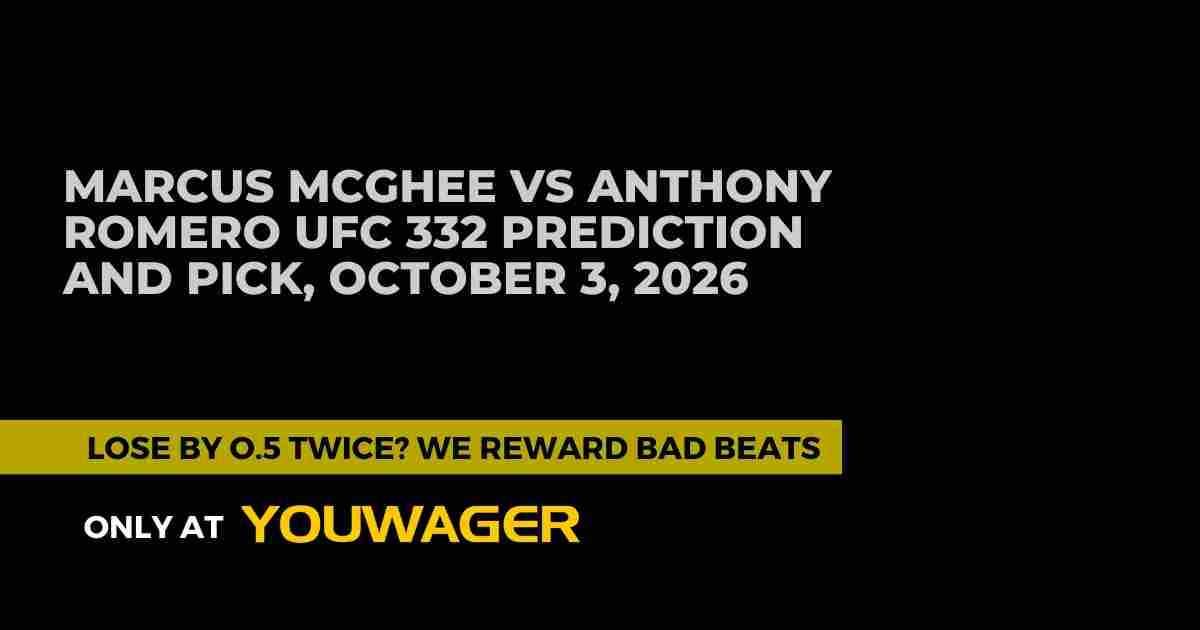 Marcus McGhee vs Anthony Romero UFC 332 Prediction and Pick, October 3, 2026